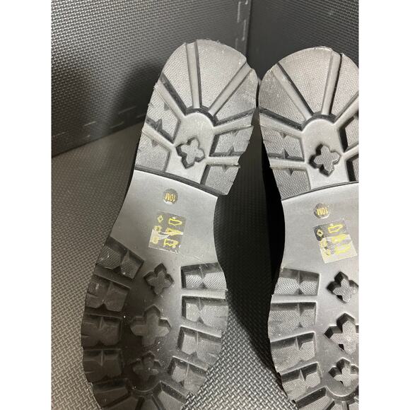 J.CREW LUG-SOLE CHELSEA BOOTS IN‎ LEATHER BLACK CHUNKY GRUNGE MOTO SIZE 10M - Picture 6 of 9